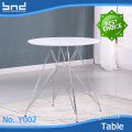 Round design dining table with metal frame